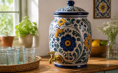 Ceramic water dispenser for healthy, fresh hydration at home.